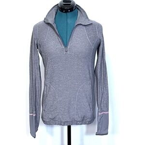 Lululemon Pullover Womens 6 Gray Long Sleeve 1/4 Zip Running Shirt Athletic